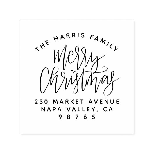 Familienaam, prettig kerstfeest- en retouradres  zelfinktende stempel (Design)