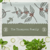 Familienaam professioneel grafisch kunstwerk retro theedoek (Gevouwen)