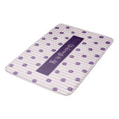 Familienaam Purple Flowers, Blush & Violet Striped Badmat (Gekanteld)