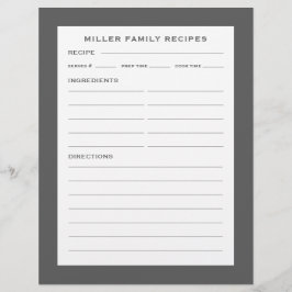 Familienaam Recipe Invoegen | Eenvoudig grijs en w