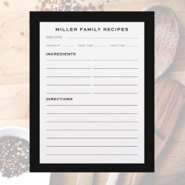 Familienaam Recipe Invoegen | Eenvoudig zwart-wit