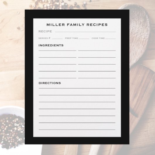 Familienaam Recipe Invoegen | Eenvoudig zwart-wit