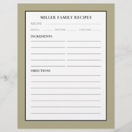 Familienaam Recipe Invoegen | Sage Black & White