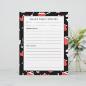 Familienaam Recipe Invoegen | Zwarte en rode keuke (Staand voorkant)