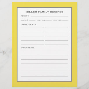 Familienaam Recipes   Eenvoudig modern geel en gri