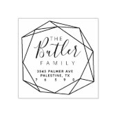 Familienaam Retouradres Dimond logo Zelfinkt Rubberstempel (Afrduk)