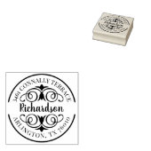 Familienaam Retouradres Elegant Script Rubberstempel (Gestempeld)
