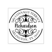 Familienaam Retouradres Elegant Script Rubberstempel (Afrduk)