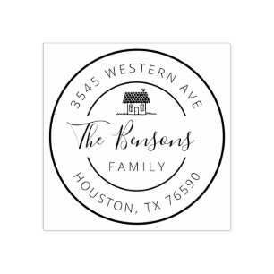 Familienaam Retouradres, Gezellig Thuis Rubberstempel