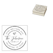 Familienaam Retouradres rond logo Rubberstempel (Gestempeld)