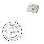 Familienaam Retouradres Ronde, Eerste Thuis Rubberstempel (Gestempeld)