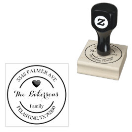 Familienaam retouradres ronde logo rubberstempel