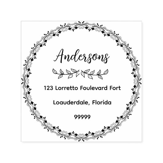 Familienaam Retouradres Rubberstempel Zelfinktende Stempel (Design)