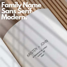 Familienaam Retouradres Sans Serif Modern Zelfinktende Stempel