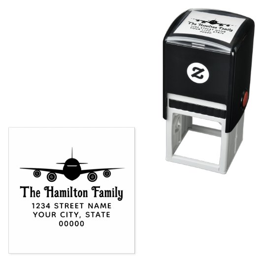 Familienaam retouradres voor Uitzicht vooraan Zelfinktende Stempel (In situ)