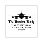 Familienaam retouradres voor Uitzicht vooraan Zelfinktende Stempel (Design)