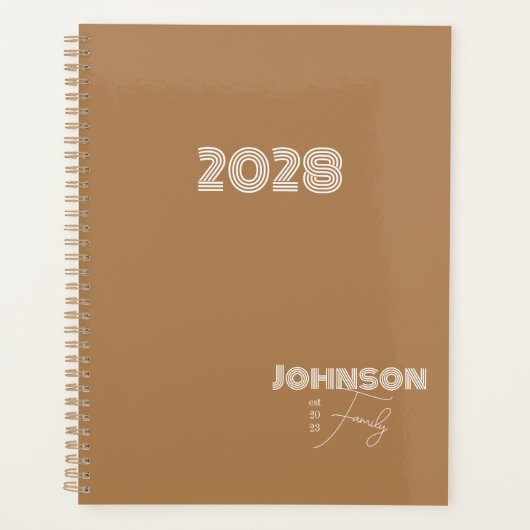 Familienaam Retro Typografie Planner (Voorkant)
