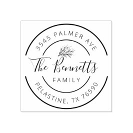 Familienaam Return Address round logo Self-inking Rubberstempel