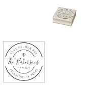 Familienaam Return Address round logo Self-inking Rubberstempel (Gestempeld)