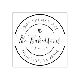 Familienaam Return Address round logo Self-inking Rubberstempel