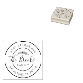 Familienaam Return Address round logo Self-inking Rubberstempel (Gestempeld)