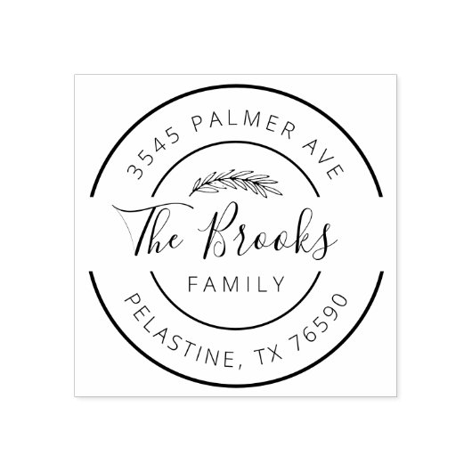 Familienaam Return Address round logo Self-inking Rubberstempel (Afrduk)