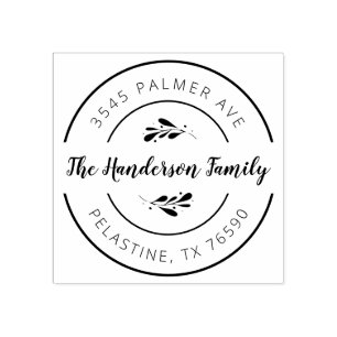 Familienaam Return Address round logo Self-inking Rubberstempel