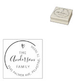 Familienaam Return Address round logo Self-inking Rubberstempel (Gestempeld)