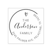 Familienaam Return Address round logo Self-inking Rubberstempel (Afrduk)