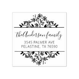 Familienaam Return Address round logo Self-inking Rubberstempel