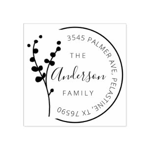 Familienaam Return Address round logo Self-inking Rubberstempel