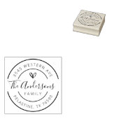 Familienaam Return Address round logo Self-inking Rubberstempel (Gestempeld)
