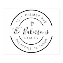 Familienaam Return Address round logo Self-inking