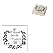 Familienaam Return Address round logo Self-inking Rubberstempel (Gestempeld)