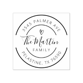Familienaam Return Address round logo Self-inking Rubberstempel