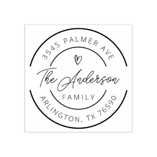 Familienaam Return Address round logo Self-inking Rubberstempel