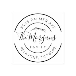 Familienaam Return Address round logo Self-inking Rubberstempel