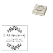 Familienaam Return Address round logo Self-inking Rubberstempel (Gestempeld)
