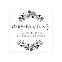 Familienaam Return Address round logo Self-inking