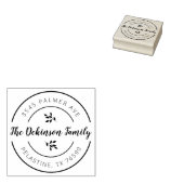 Familienaam Return Address round logo Self-inking Rubberstempel (Gestempeld)