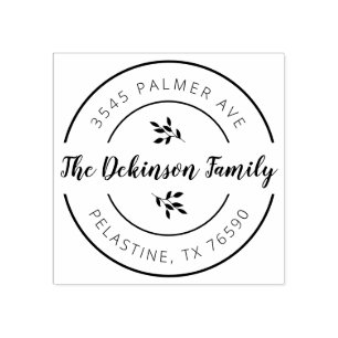 Familienaam Return Address round logo Self-inking Rubberstempel