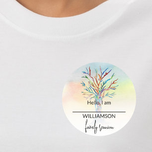 Familienaam reünie van familie ronde sticker