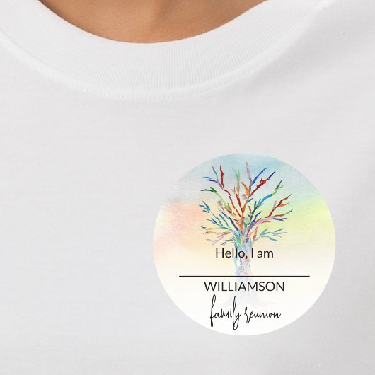 Familienaam reünie van familie ronde sticker