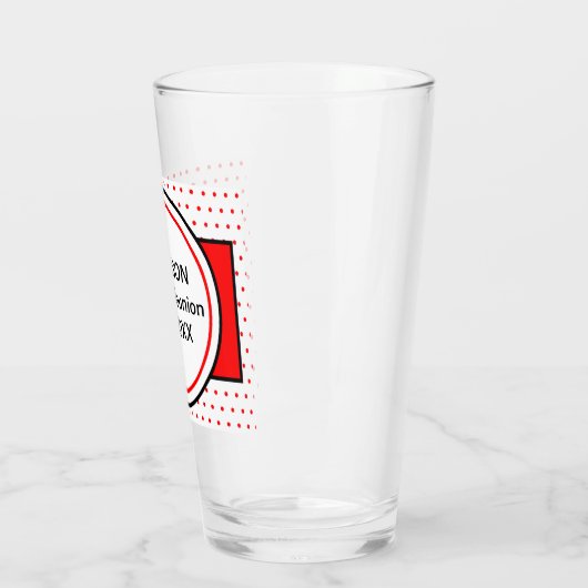 Familienaam Reunion Red Polka Dots Glas (Links)