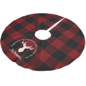 Familienaam Rode en Zwarte Buffel Plaid Boerderij Kerstboom Rok (Gekanteld)