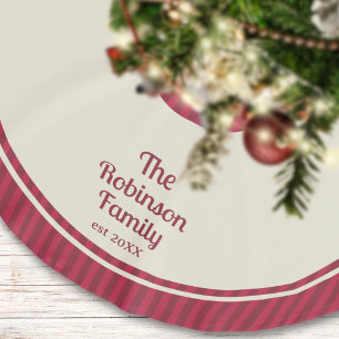 Familienaam Rode Gestreepte Kerstboom Rok