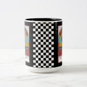 Familienaam Rooster Life is beter op het Boerderij Tweekleurige Koffiemok (Center)