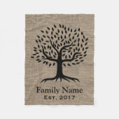 Familienaam Rustic Burlap Fleece Deken (Voorkant)