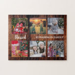 Familienaam rustic, familienaam fotocollage legpuzzel<br><div class="desc">Familienaam,  aangepaste foto collage puzzleU kunt het personaliseren en uw mooiste foto's,  familienaam en tekst toevoegen. Geweldig plezier!</div>