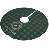 Familienaam Rustic Holiday Wreath Buffalo Plaid Kerstboom Rok (Gekanteld)